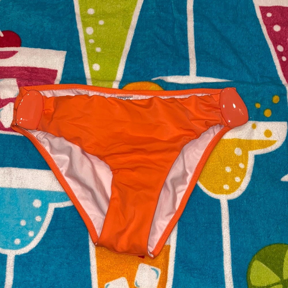 Venus Bikini Bottom Jeweled Orange Size 6